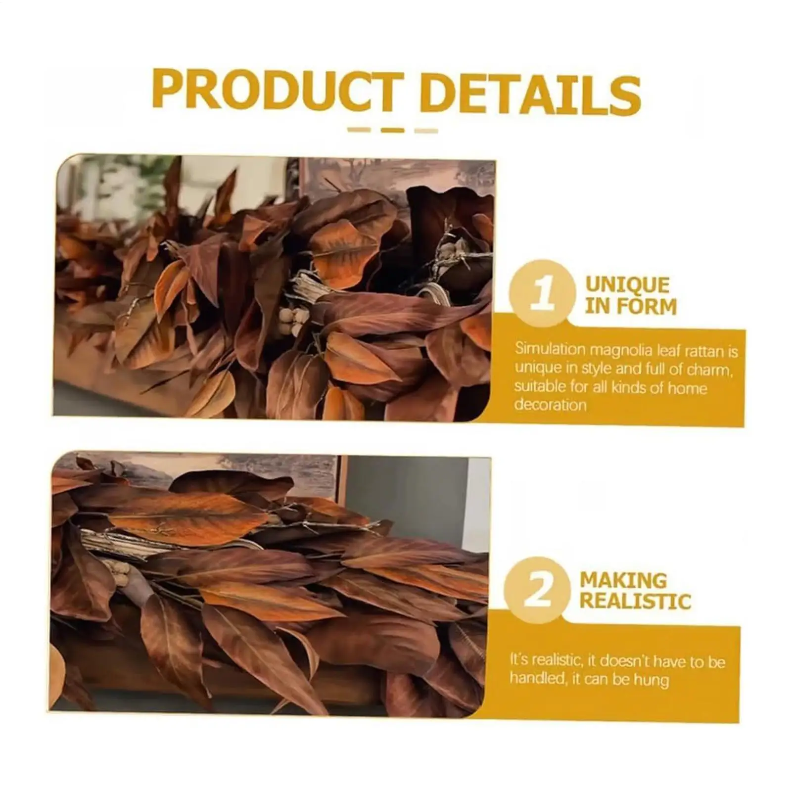 سقوط ماغنوليا يترك جارلاند 6 أقدام الاصطناعي عطلة إكليل ماغنوليا يترك الصنوبر المخاريط جارلاند لحصاد نافذة المطبخ الجدار #1