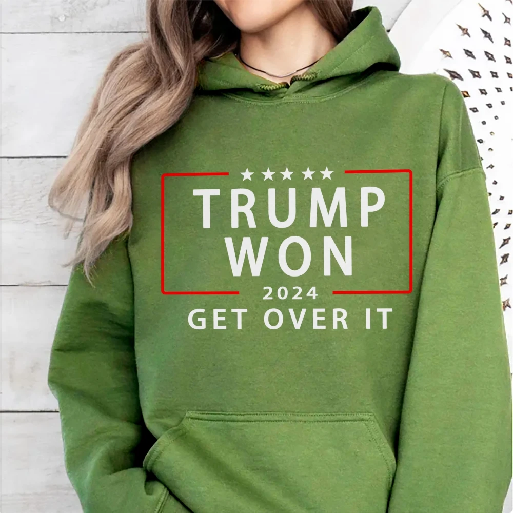 Cotton Sweater Hoodie Trump Elected President Of The United States Letter Graphic Print Loose Shoulder Sweatshirt