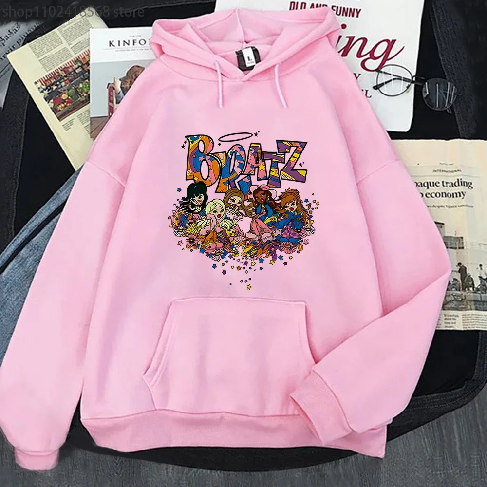 

Bratz Hoodies for Women Fashion Casual Unisex Cartoon Anime Sweatshirt Kpop Clothes High Street Streetwear Men Fleece Pullovers