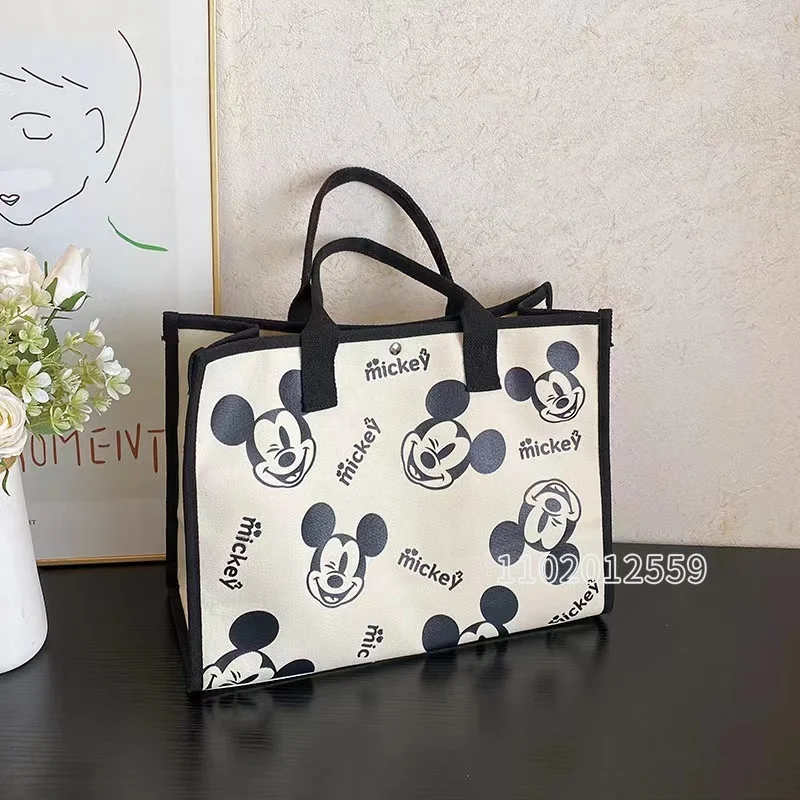 

Disney Mickey New Women's Handbag Fashion Trend Women's Shoulder Bag Large Capacity Canvas Cartoon Women's Bag High Quality