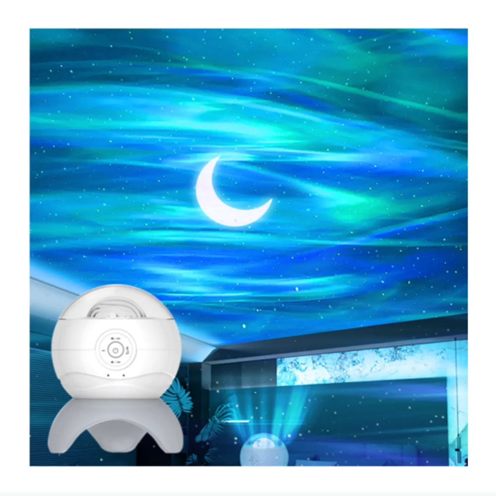 Portable Aurora Projector Lamp with Bluetooth 360° Music Star Light USB Type-C Powered Dreamlike Atmosphere Lighting Fixture