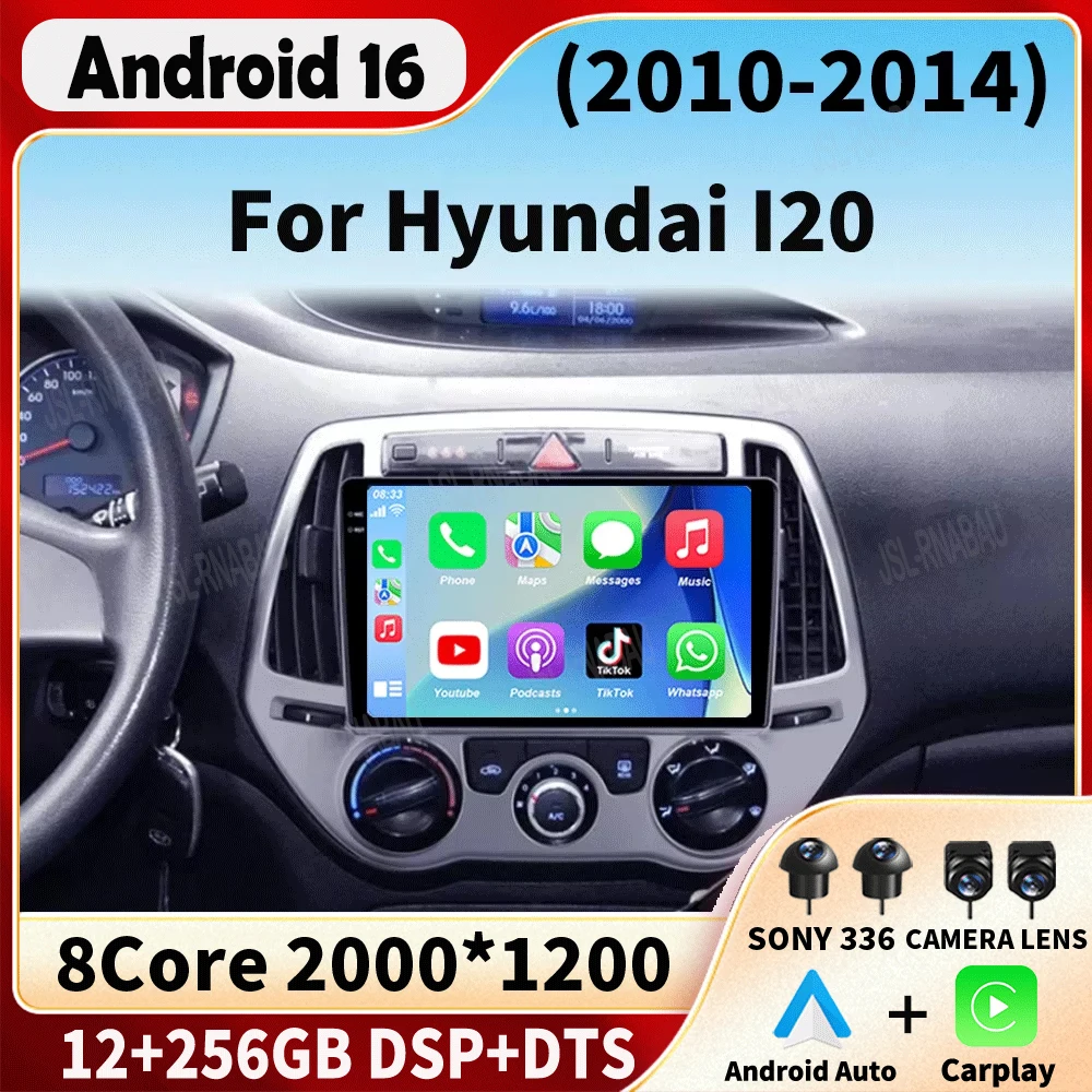 Android 16 For Hyundai I20 2010 2012 2013 2014 Carplay Auto Multimedia Player Car Radio DSP Autoradio GPS Stereo 2din Head Unit