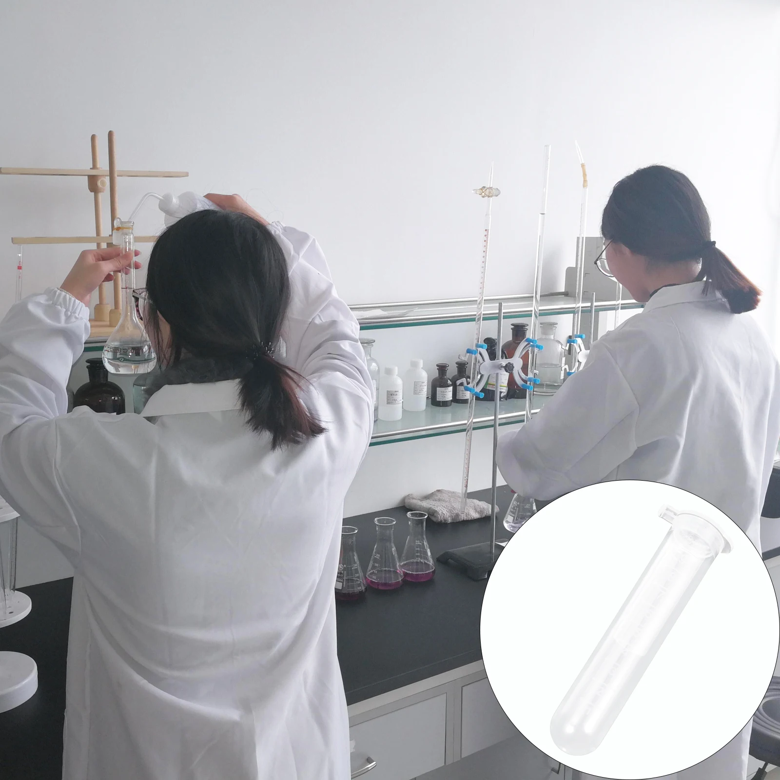 

200pcs Tube Lab Test Tubes Transparent Plastic Vented Seal Caps Precision Measurement Biochemistry Laboratory