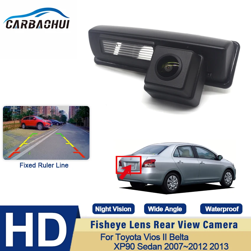 

CCD HD Fisheye Rear View Camera For Toyota Vios II Belta XP90 Sedan 2007 2008 2009 2010 2011 2012 2013 Car Parking Monitor