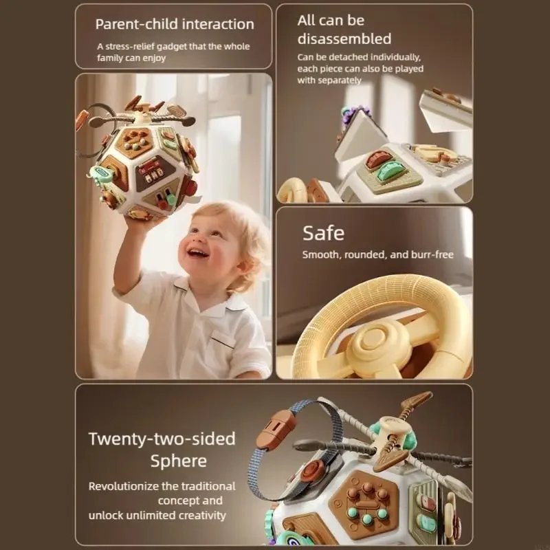 لعبة تعليمية متعددة الاستخدامات للأطفال الصغار 22 مكعب نشاط جانبي مع التعرف على الألوان ذات الشكل الهندسي وتنمية المهارات 15UB #3