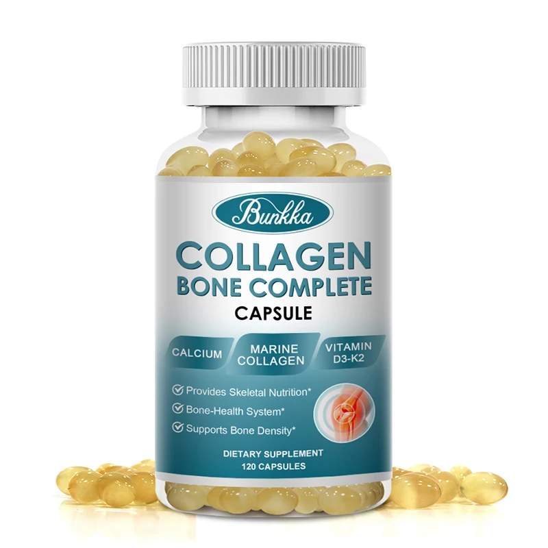 Bunkka Collagen Bone Complete Capsules Vitamin Skeletal Nutrition Dietary Supplement Skin Hair Bone Density Calcium Absorption