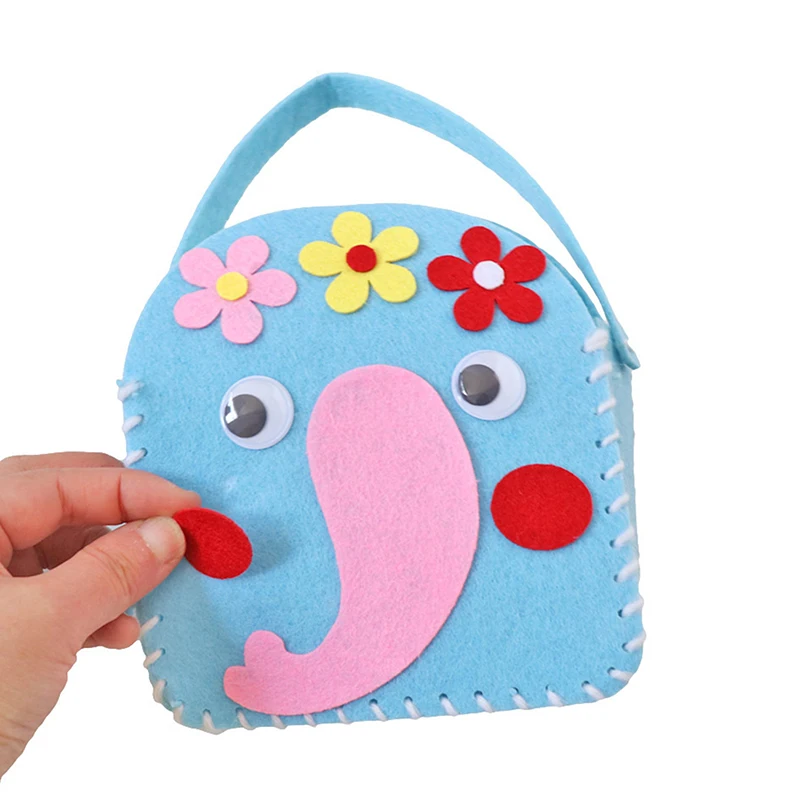Elefante Panda Animale Tessuto non tessuto Borsa da cucito fai-da-te Animale del fumetto Fiore Farfalla Borsa da cucito fatta a mano Giocattoli educativi
