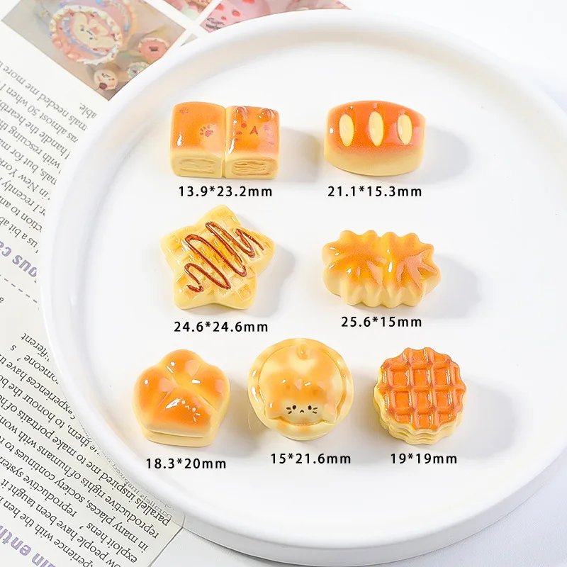 3pcs Dollhouse Mini Bread Donut Toast Cake Roll Dessert Kitchen Model Resin Food Diy Cartoon Keychain Food Play Doll Accessories