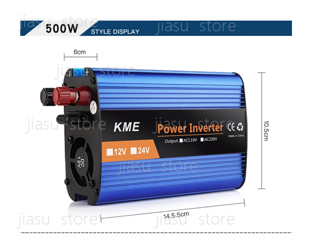 500W 1200W 1600W 2400W 12V 24V 36V 48V 60V to 220V Single Digital Display Smart Power Car Inverter Power Converter view 2