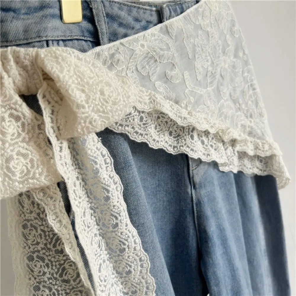 

Trendy Lace Trim Lace Mini Skirt Ruffles Clothing Accessories Fart Curtain Jeans Decoration Pretty Butt Curtain Women