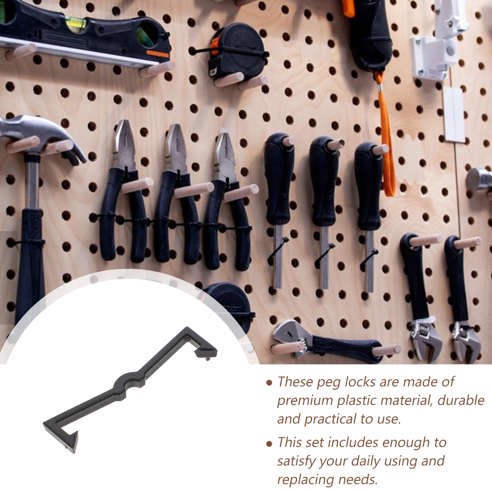 

100 Pcs Holder Hook Fastening Buckle Key Plastic Peg Board Clips Pegboard Accessories