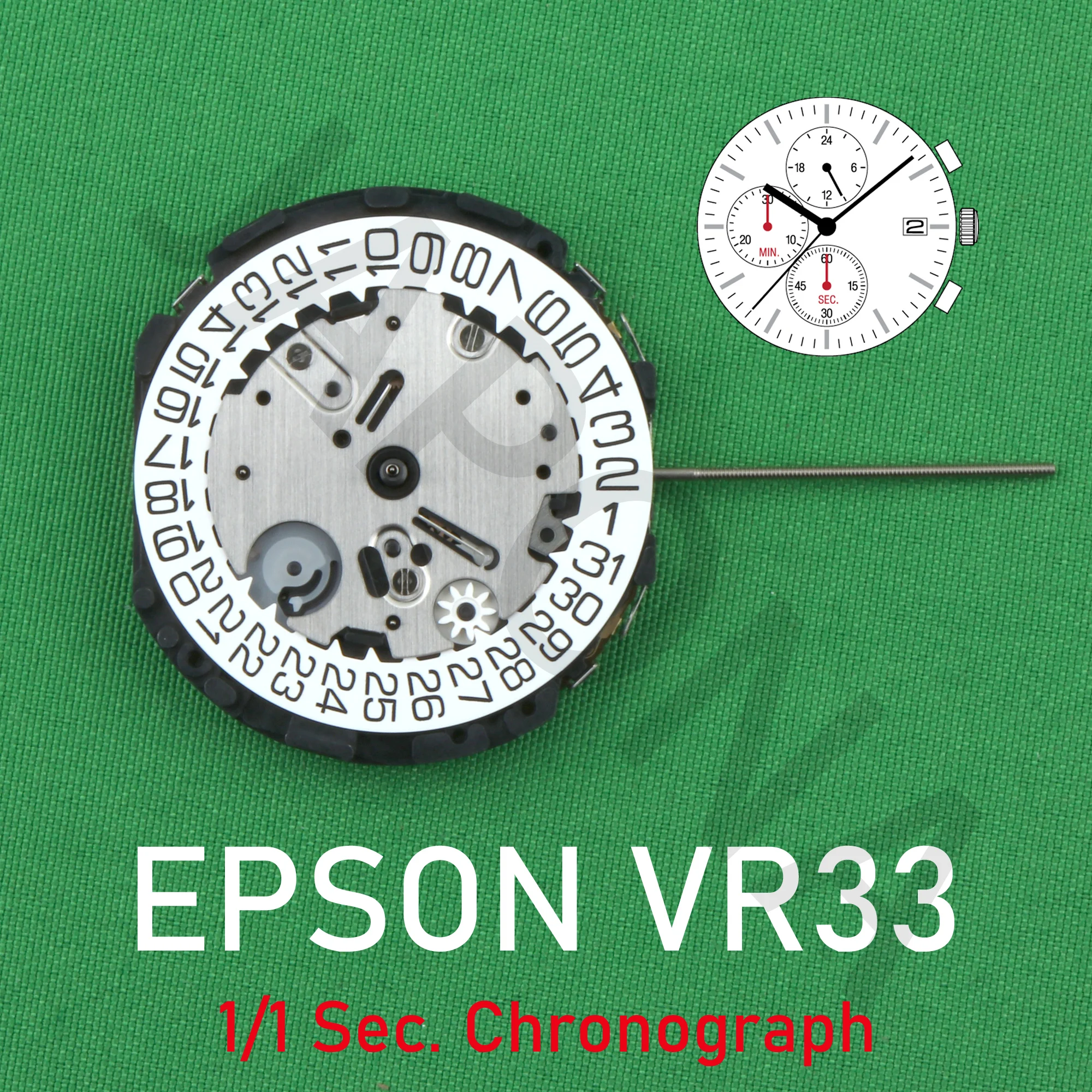 VR33 movement epson vr33B movement Analog Quartz 13 1/2''' Chronograph Movement 1/1 Sec. Chronograph WATCH MOVEMENT