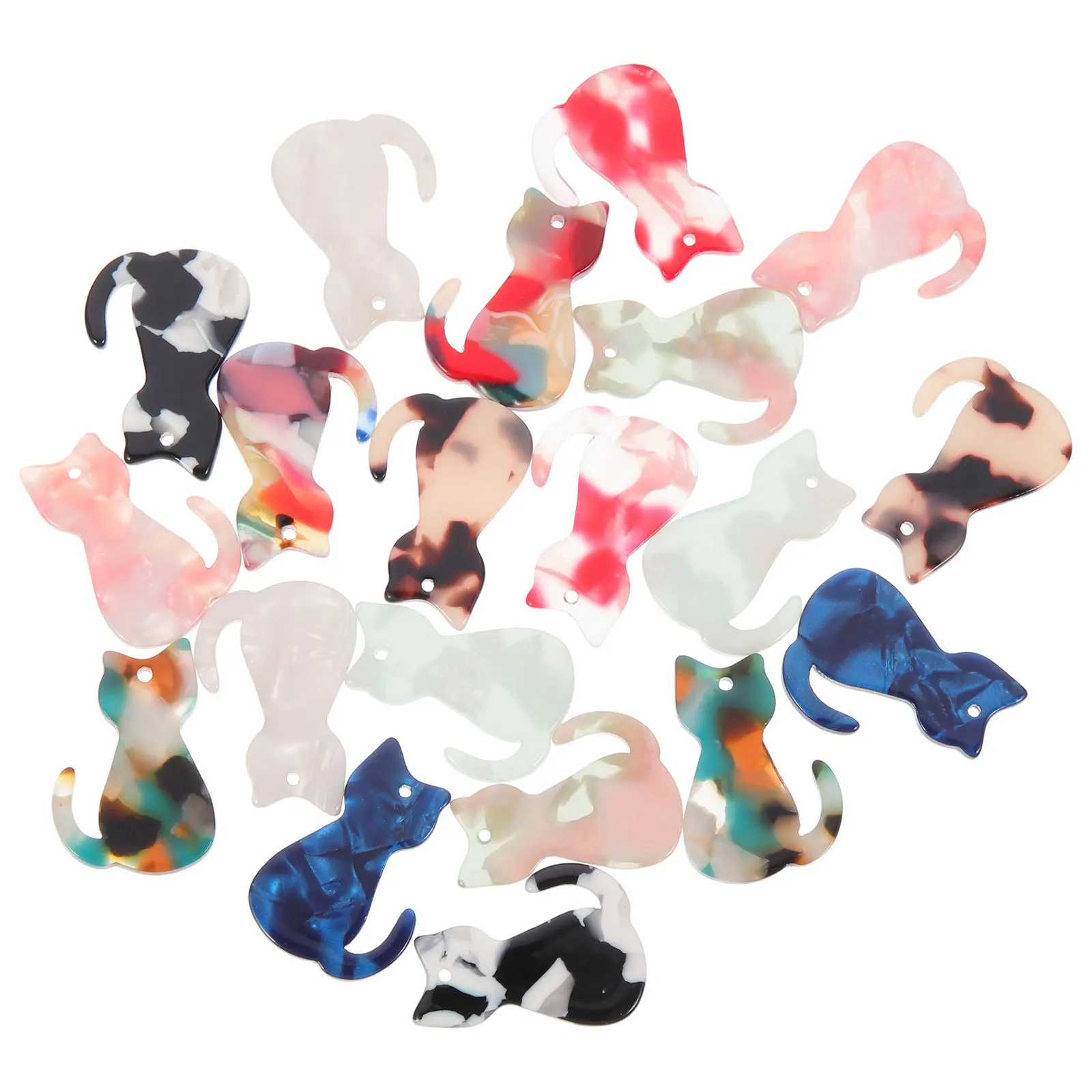 귀여운 고양이 펜던트 20개, 내구성 있는 키체인 참, 귀걸이 제작 DIY 펜던트, 가방 액세서리, 키체인 액세서리