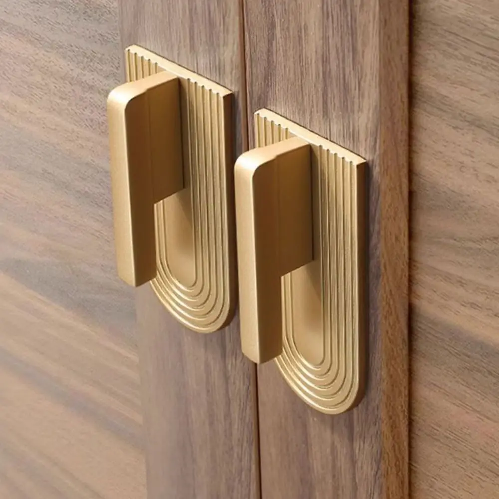 16mm Golden Cupboard Door Knob Golden 32mm Furniture Handle Zinc Alloy Simple Lines Drawer Knob Bedside Table Door
