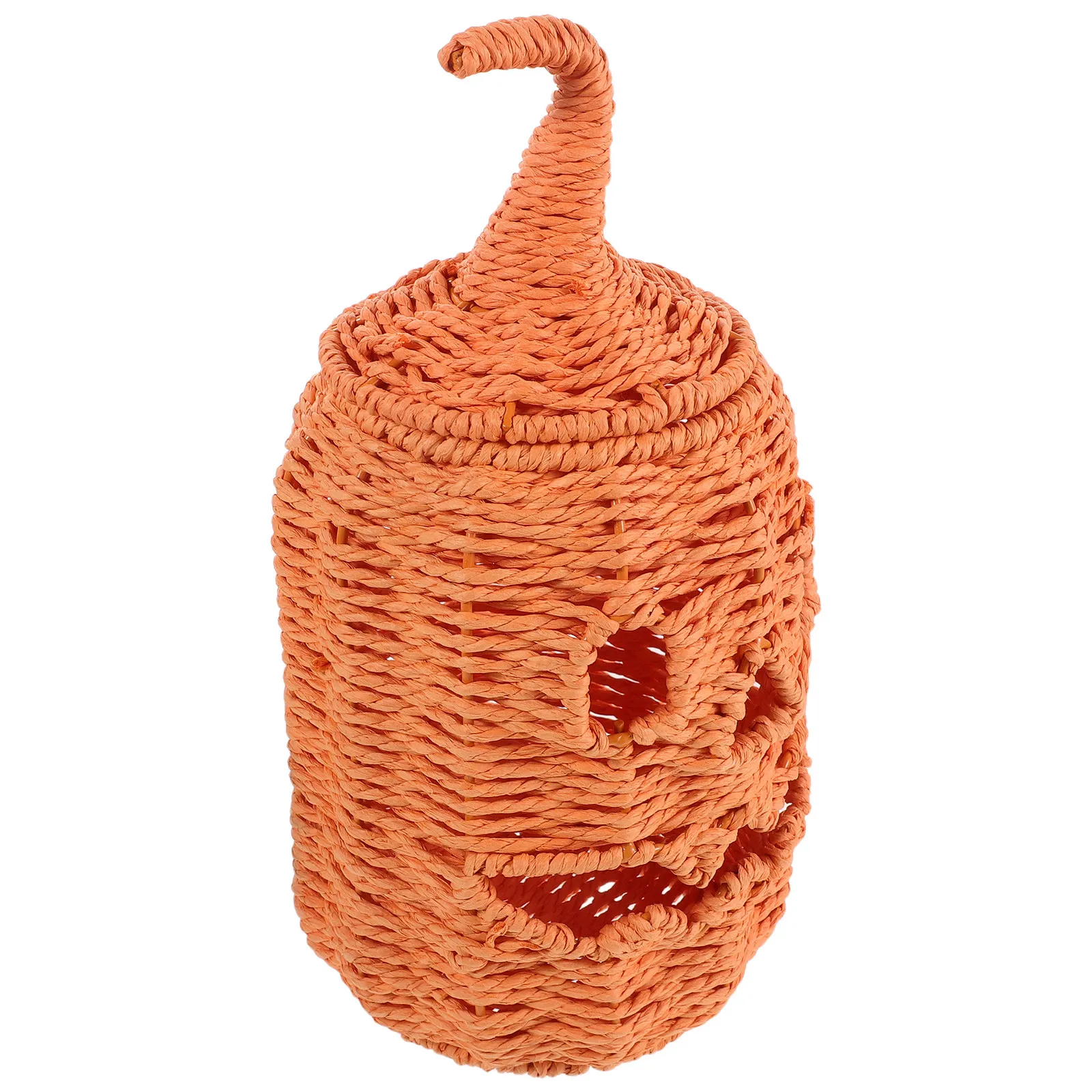Woven Pumpkin Lampshade Cover Halloween Decorative Jack O Lantern Shade Rustic Basket Weave Pumpkin Light Cover Seasonal