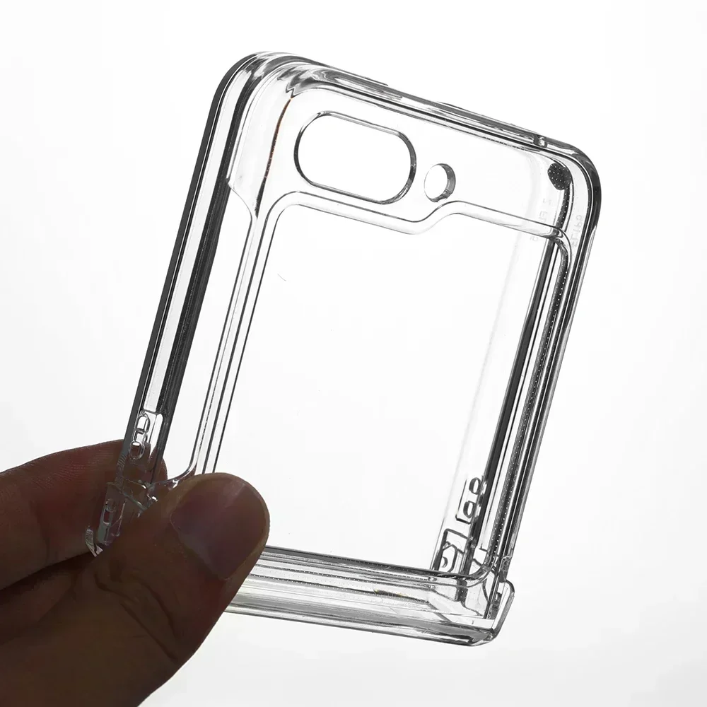

For Samsung Galaxy Z Flip 6 5 4 Mobile Phone Case with Hinge Protection Full Cover Hard PC Shockproof Slim Transparent Covers