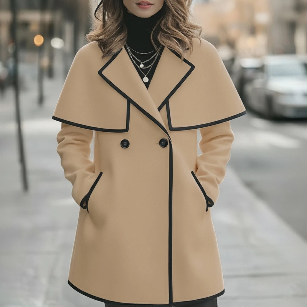 

Повседневное шерстяное пальто, зимняя модная женская верхняя одежда, удобная посадка, стильная модная уличная одежда, без украшений