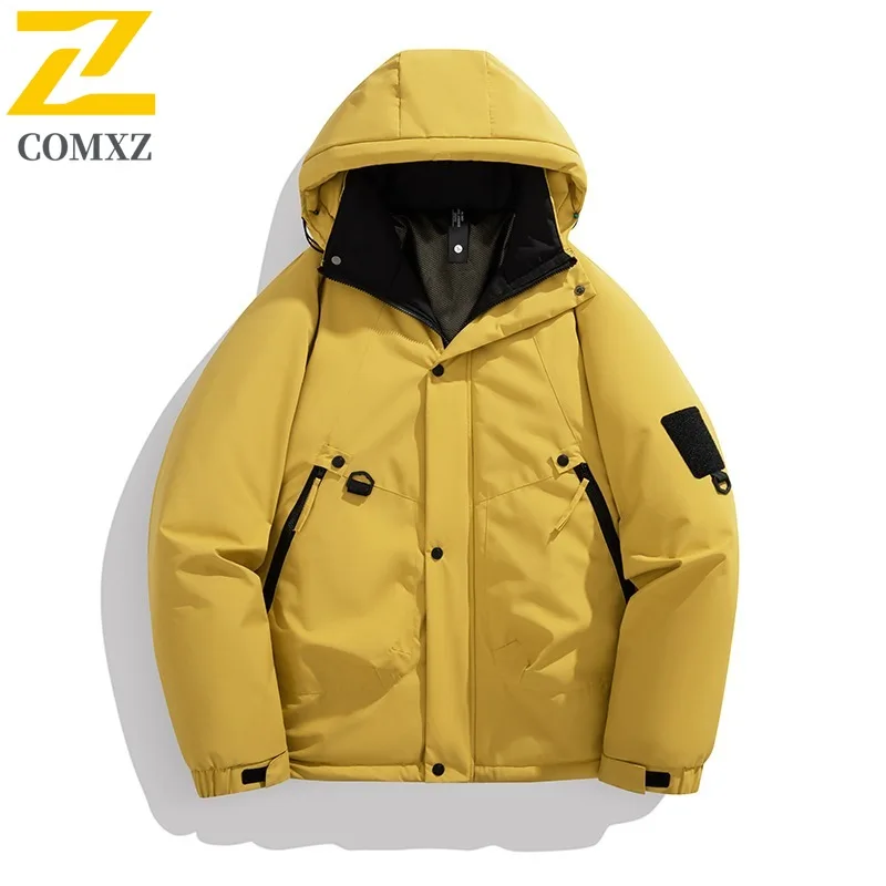 

COMXZ 2025 Couples Waterproof Windproof Outdoor Jacket Fleece Lined Sports Coat Riding Jacket tactics reflective windbreaker