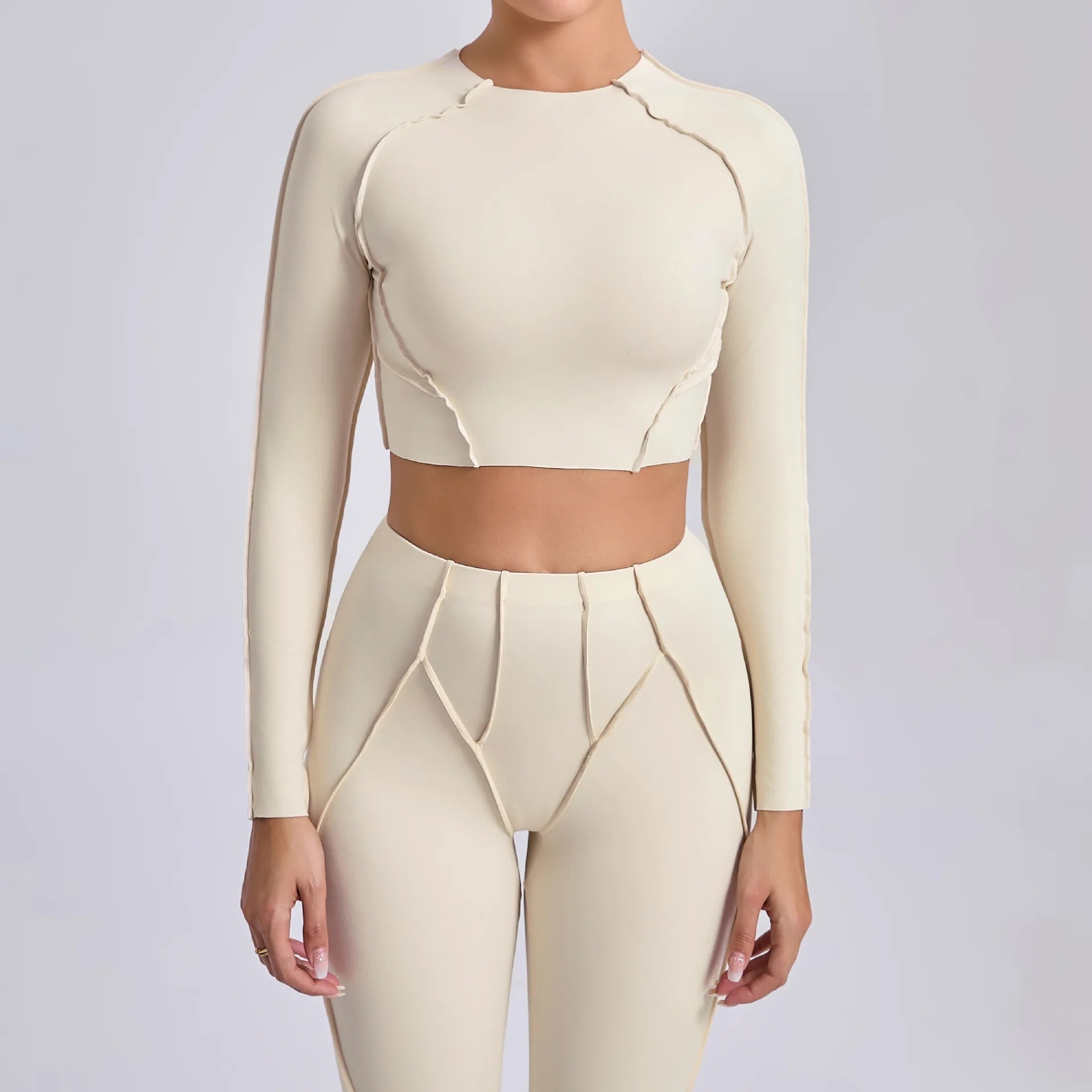 

Quick-drying Long-Sleeved Yoga T-shirt Seamless Yoga Shirts Sports Fitness Tight Dance Running Workout Gym Sports Tops for Women