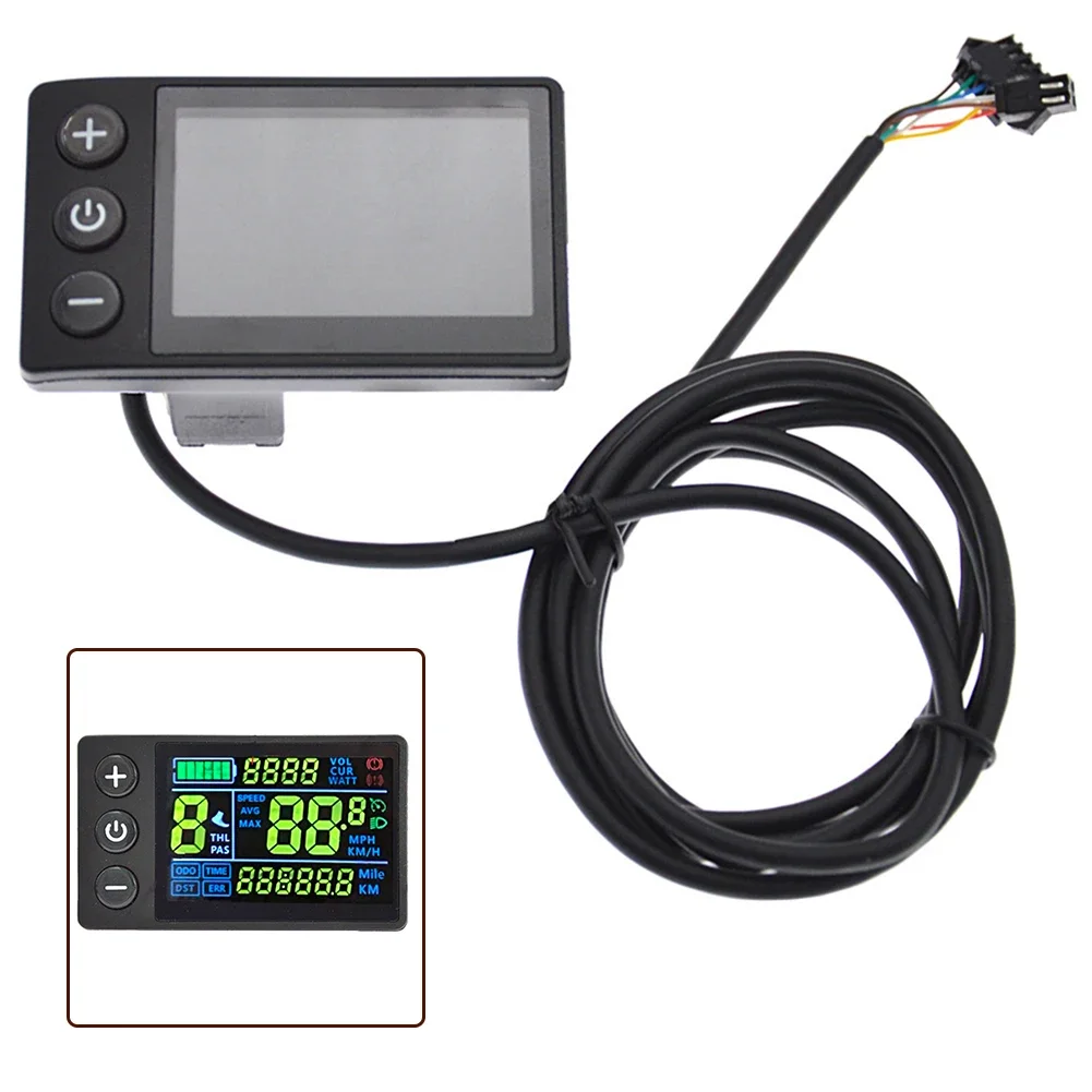 24V 36V 48V  Electric Bicycle Colorful S866 LCD Screen Meter Display SM Plug Plastic Acrylic For Most Bicycle Scooter Handlebars