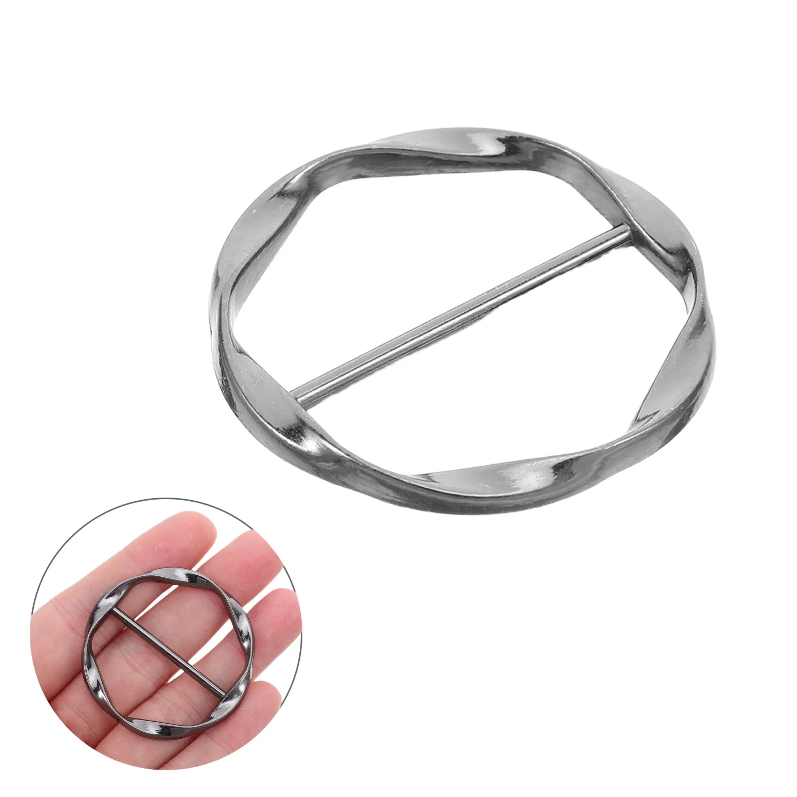 

5Pcs Shirt Clip Buckle: Round Metal Corner Knotted Button for T-Shirt Scarf Shawl Cardigan Clothing Waist Cincher Fixed Buckle