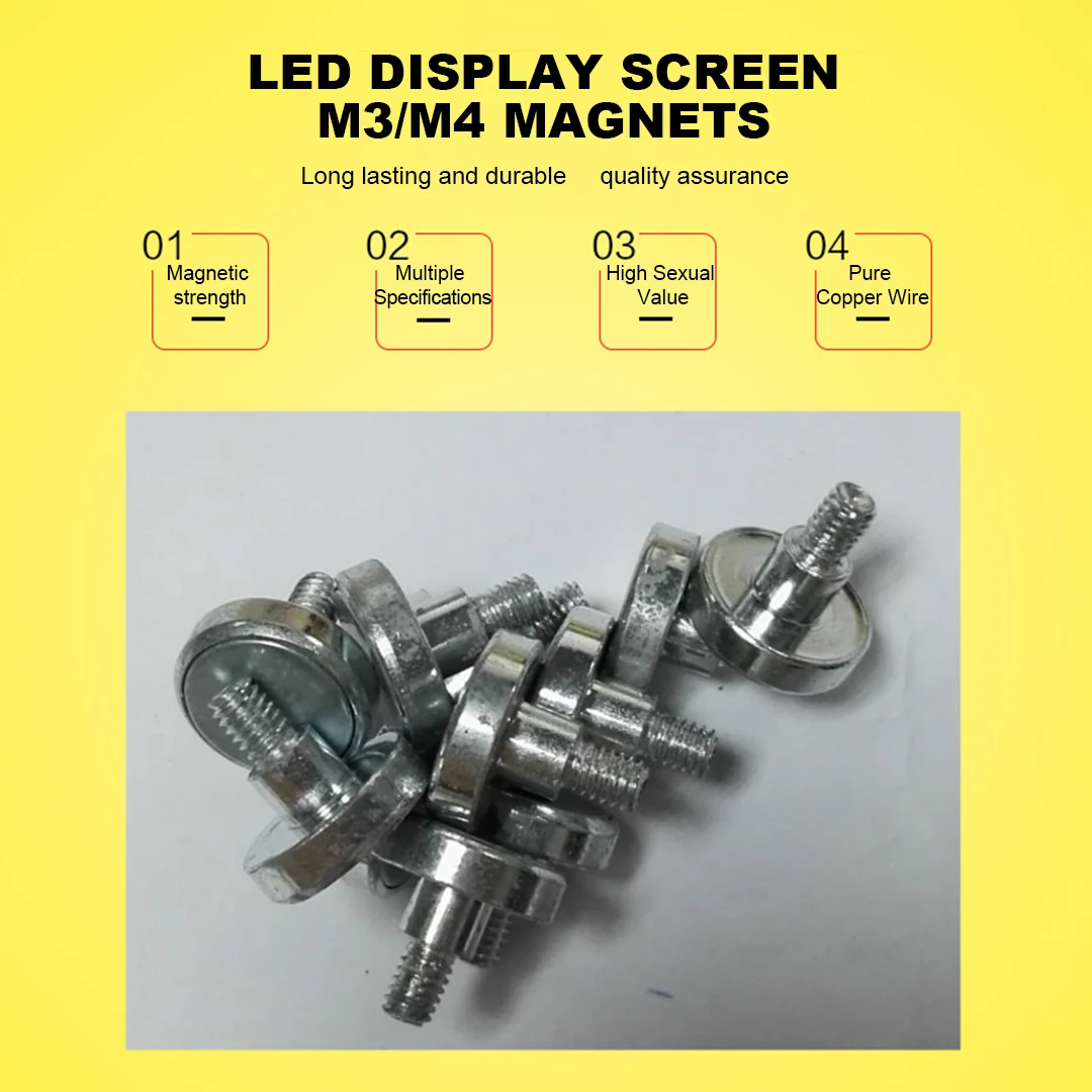 Écran LED magnétique M3 * 13, 50 pièces, panneau d'unité de montage en Surface polychrome, colonne magnétique universelle, accessoire de carrelage pour la fabrication de signes