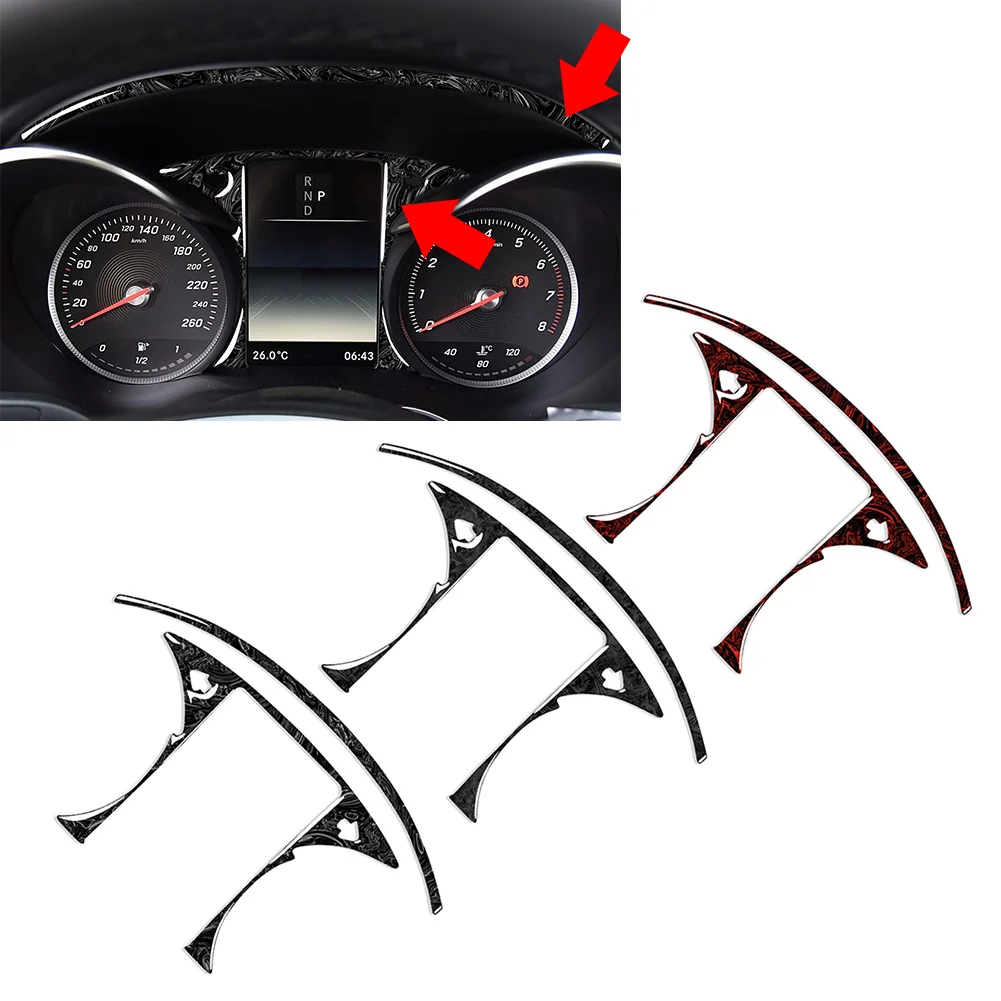 2Pcs Car Speedometer Panel Cover Decorative Trim For Mercedes Benz C GLC Class W205 X253 2015-2021