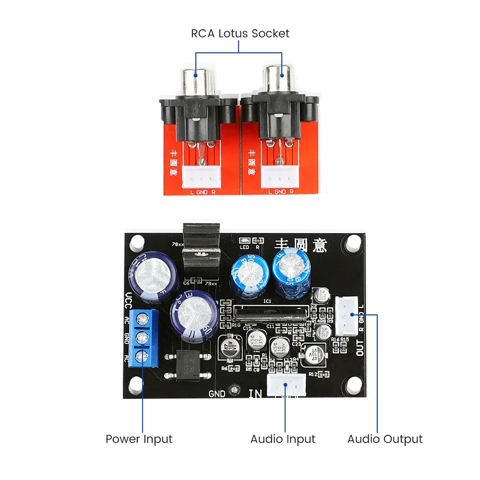 DLHiFi Vinyl Record Player Preamplifier Board MM MC Phono Amplifier Gramophone Head Magnification Preamp With Power Supply