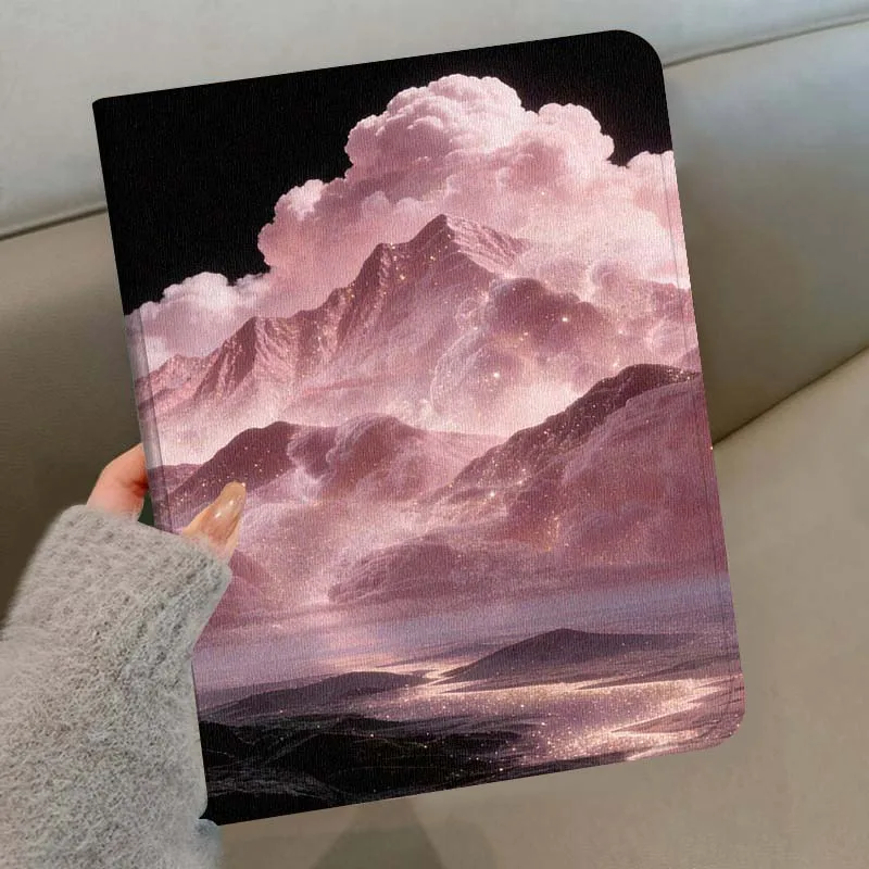 

Pink Mountain Clouds Glow Soft For Samsung Galaxy Tab S11 S10 S9 S8 S7 S6 A9 A8 A11 Lite FE Plus Pen Tray Tablet Case