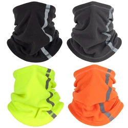 Outdoor Winter Warm Fleece Neck Scarves with Reflective Strip Multifunctional Sports Skiing Cycling Warmer Neck Cover Mask