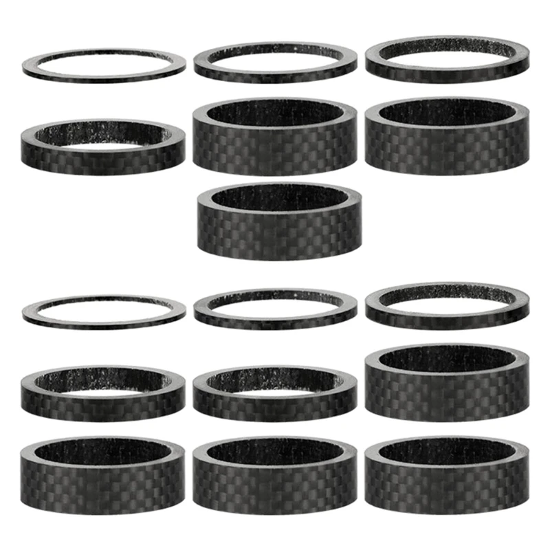 7/9Pcs Bike Carbon Fiber Headset Spacer Light Weight Bicycles Headset Washer Mountain Bike Stem Headset Spacers Enduring