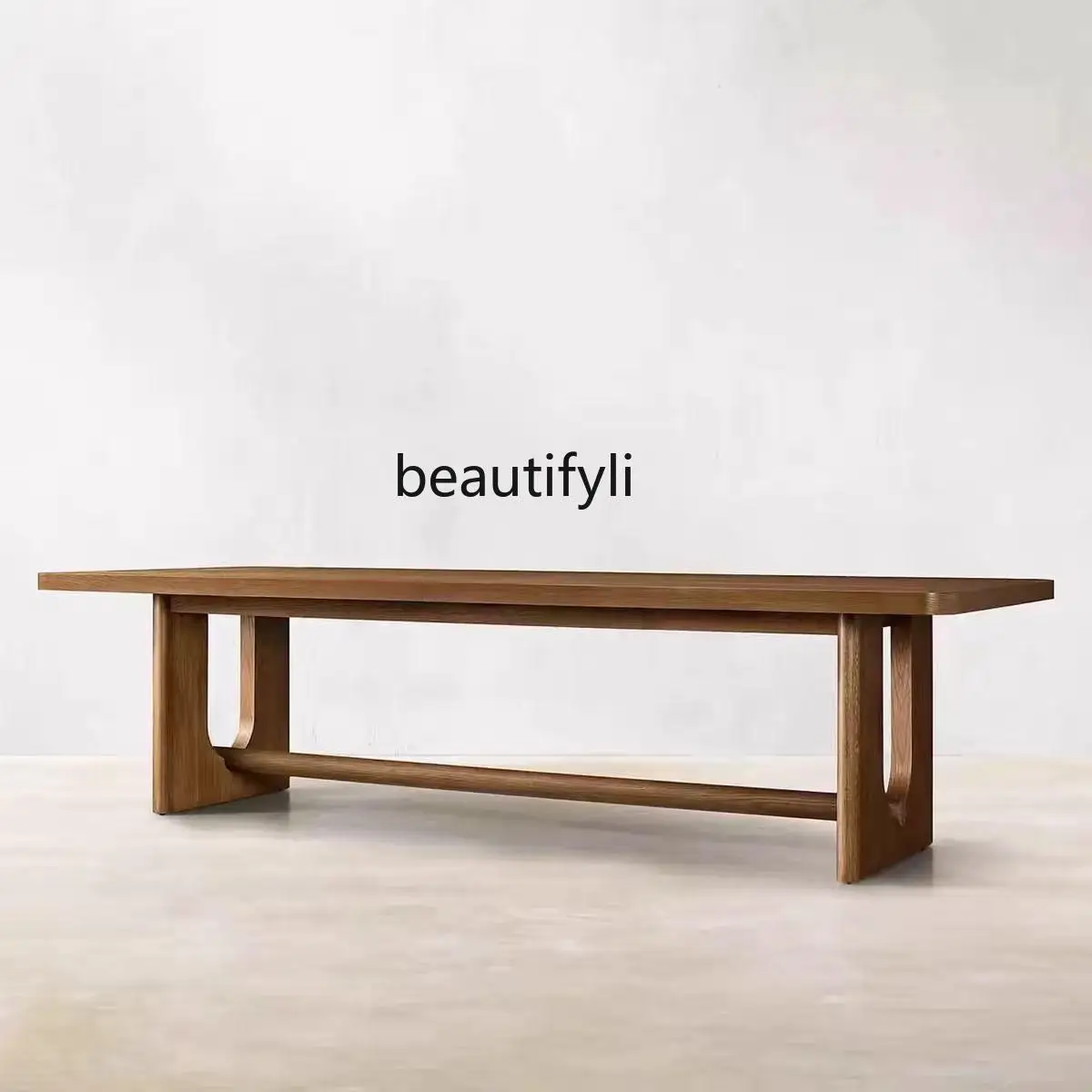 Wabi Sand wind solid wood dining table Nordic log office conference table Computer table retro negotiation Long board workbench