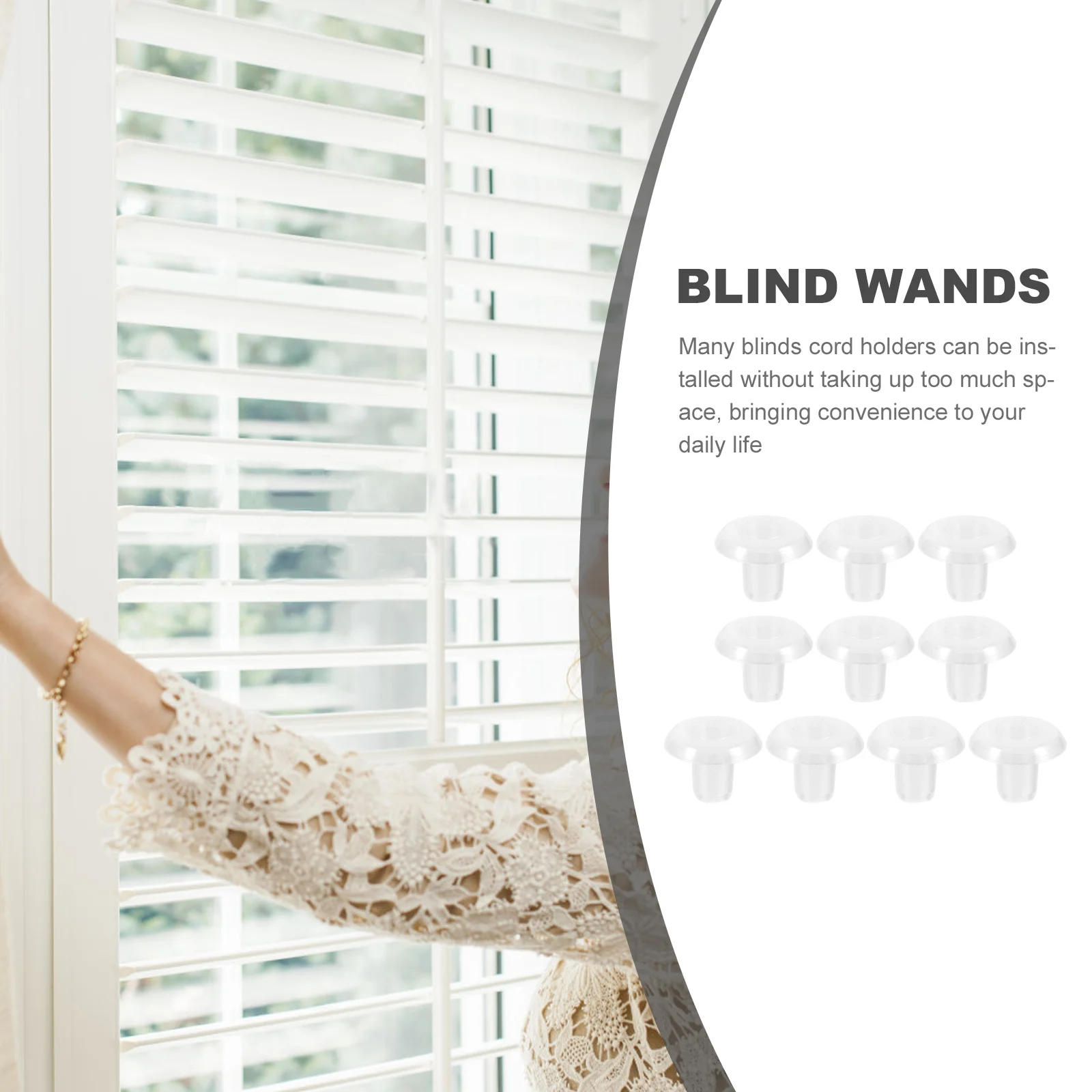 

10pcs Curtain Fixing Hooks For Windows Blinds Pom Safety Rope Wands Replacement Blind Tilt Wand Cord Holder Home Decor