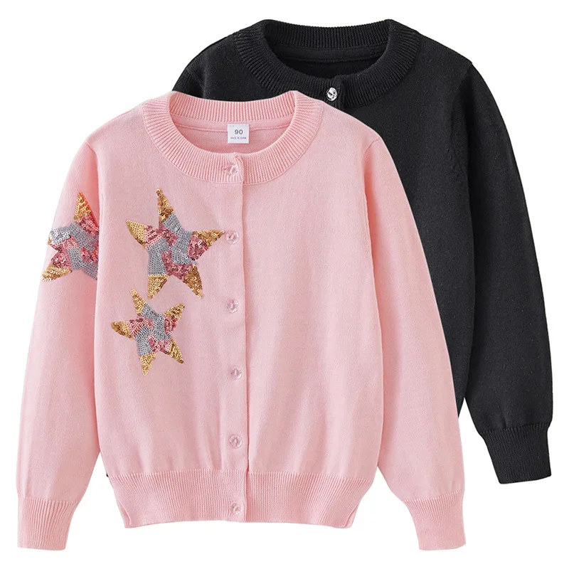 Baby Boys Girls Long Sleeve Five-pointed Star Knit Sweater Cardigan Coat Autumn Kids Baby Girls Boys Children Clothes Coat