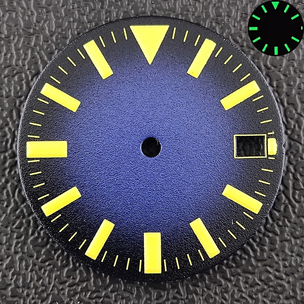 28.5mm black purple/black blue NH35 dial C3 green luminous dial fits NH35 movement