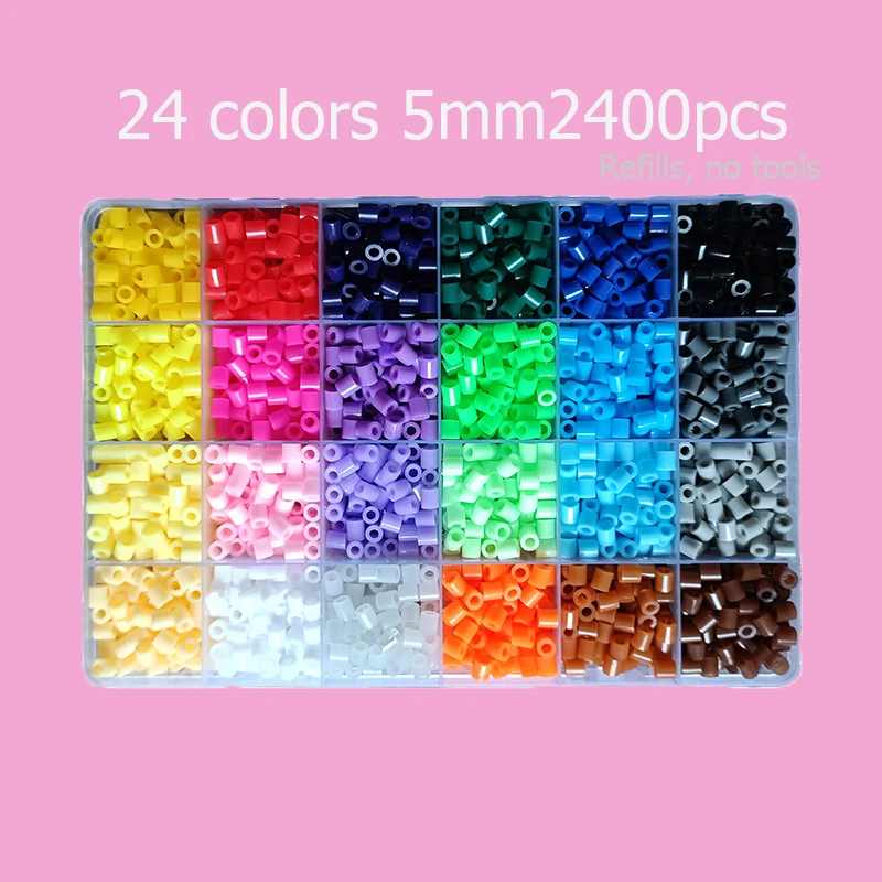 Hama Beads Box Thermomosaik-Bügelperlen, Bügelperlen, Schmelzperlen, DIY-Spielzeug, 24 48 72 Farben 2,6MM 5MM
