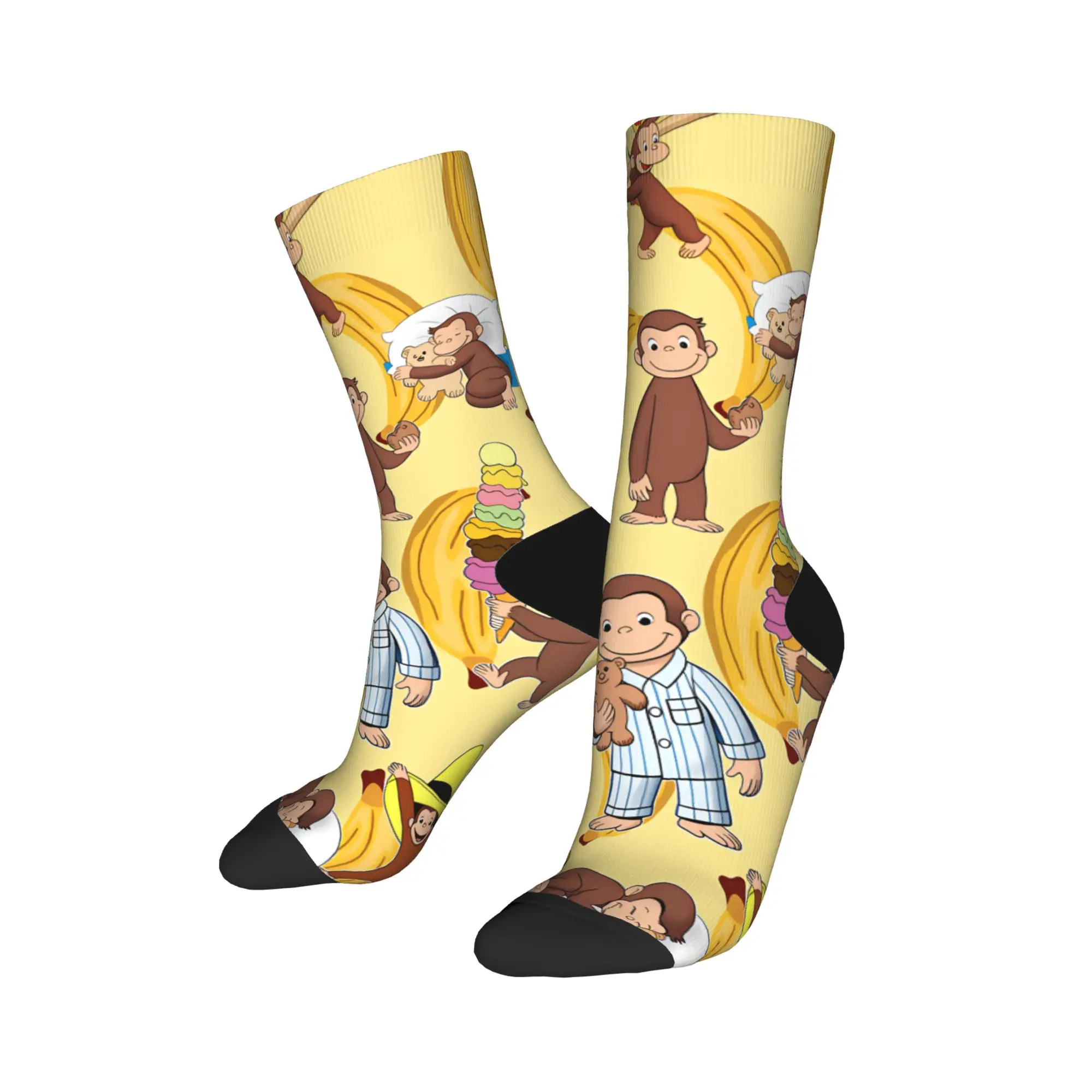 The Curious Monkey Socks  Anti-Slip Stockings Couple Comfortable Running Sports Socks Winter Korean Custom Socks