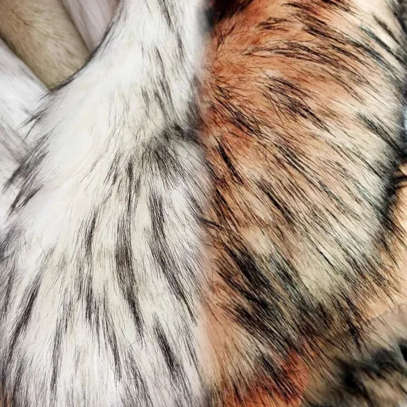 Extra Thick Plush Fabric Imitation Raccoon Fox Fur Dyed Black Pointed Clothing Diy Sewing By The Meter Wholesale Cloth