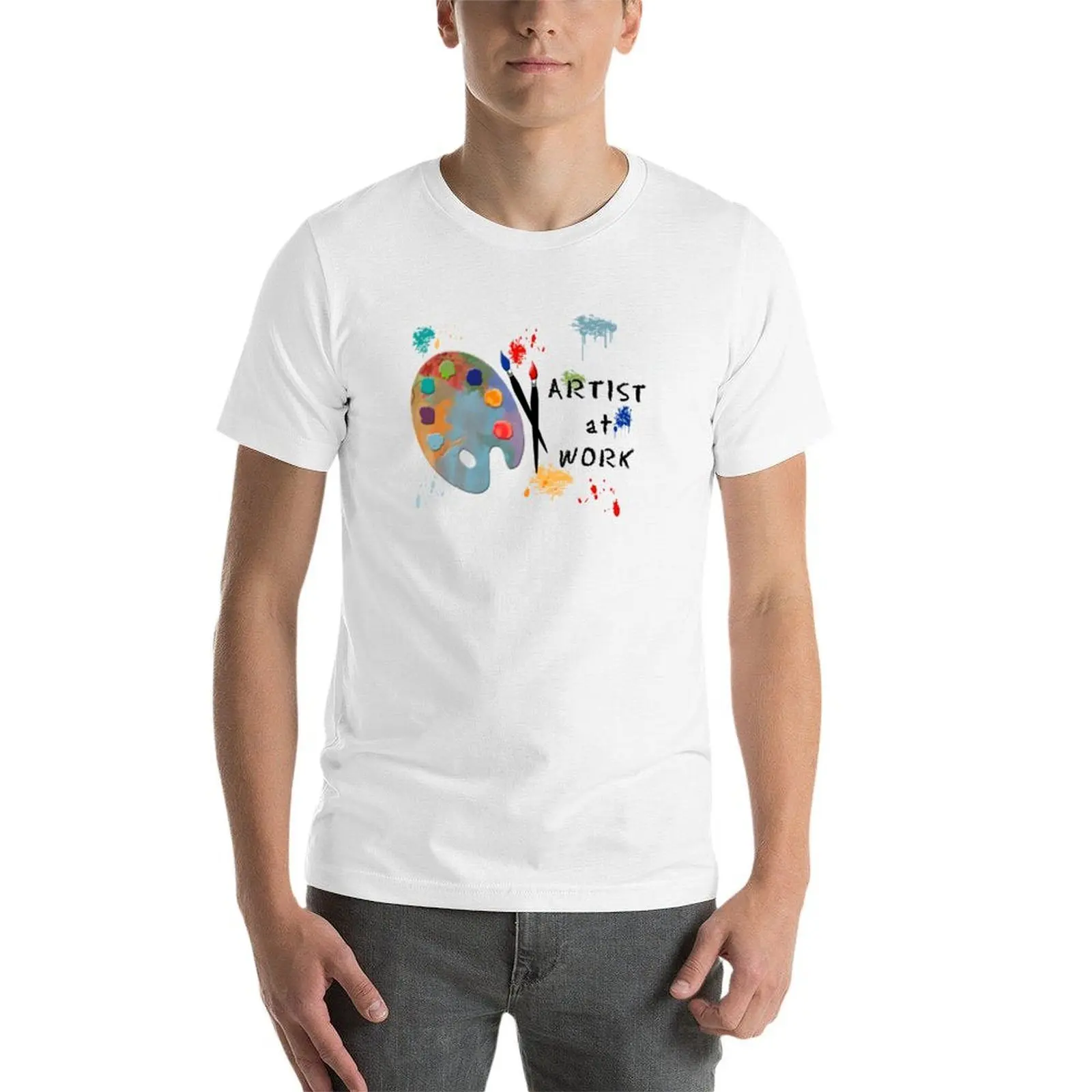 تي شيرت رجالي قطني للعمل من Artist تي شيرت من أجل حزمة قميص قطني عادي تي شيرت أسود رجل قطن At t #3