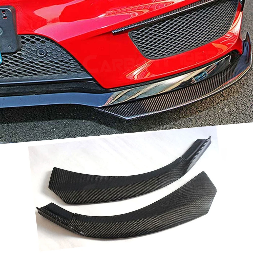 2PCS Front Lip Splitters Fender Aprons For Benz CLA Class W117 C117 CLA250 CLA260 Sport 2014-2016 Carbon Fiber Flap Cupwings FRP