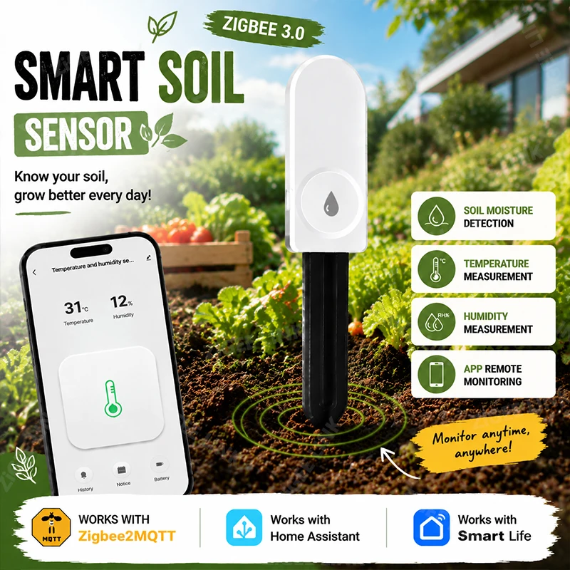 Plant Parent App - Wireless Zigbee3.0 Soil Moisture Sensor Air