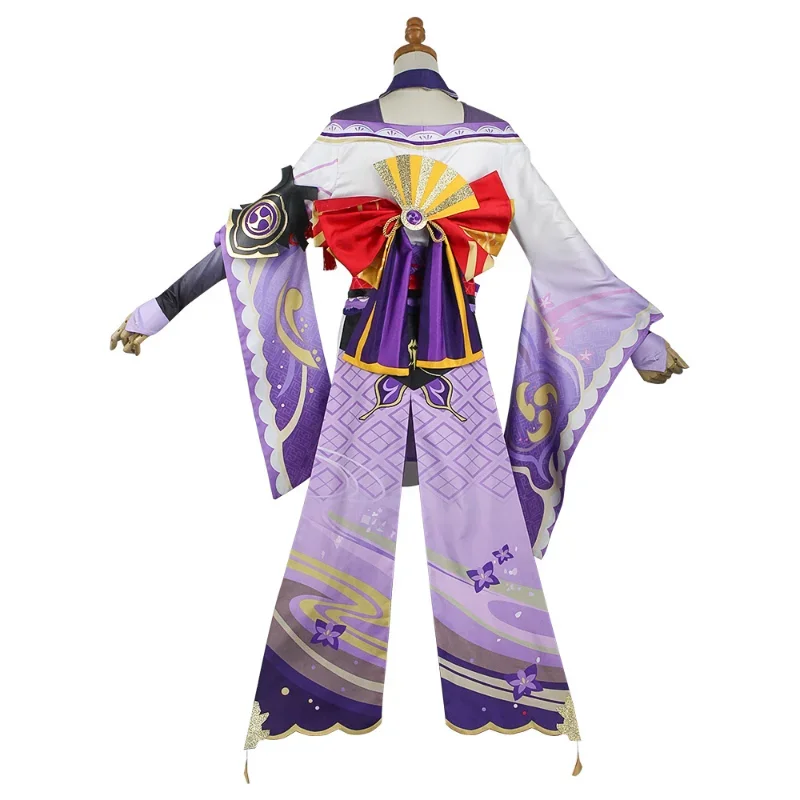 Raiden Shogun Cosplay Fantasia Feminina, Genshin Impact Game, Conjunto Completo, Peruca Sexy, Dia das Bruxas, Anime, Menina