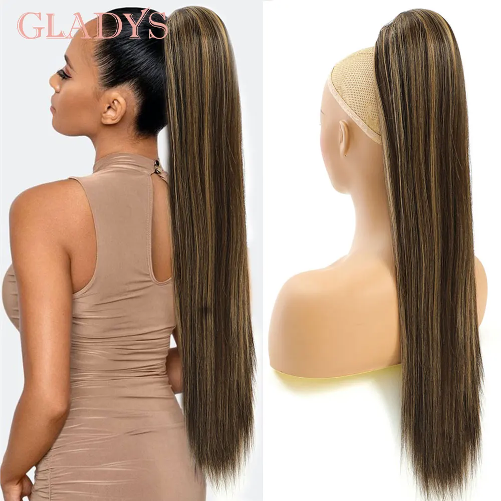 

Коричневый омбре, длина 28 дюймов, прямой хвост на шнурке, 180 г, пианино-русый, 27/613, термостойкий # 12 # 30 синтетических конских хвостов