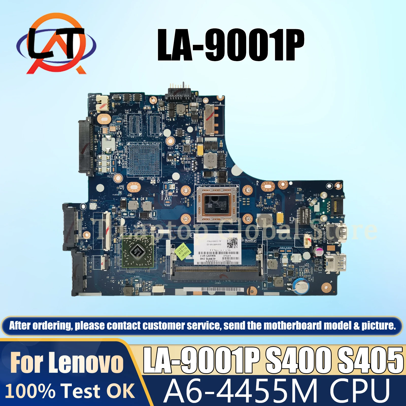 

motherboard VAUS5 For Lenovo LA-9001P Ideapad S400 S405 laptop with A6-4455M CPU 100% Tested OK