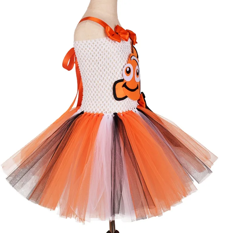 New Models High Quality Clownfish  Dress Tutu Costume for Baby Girls  Christmas Halloween Cosplay Costume for Kids