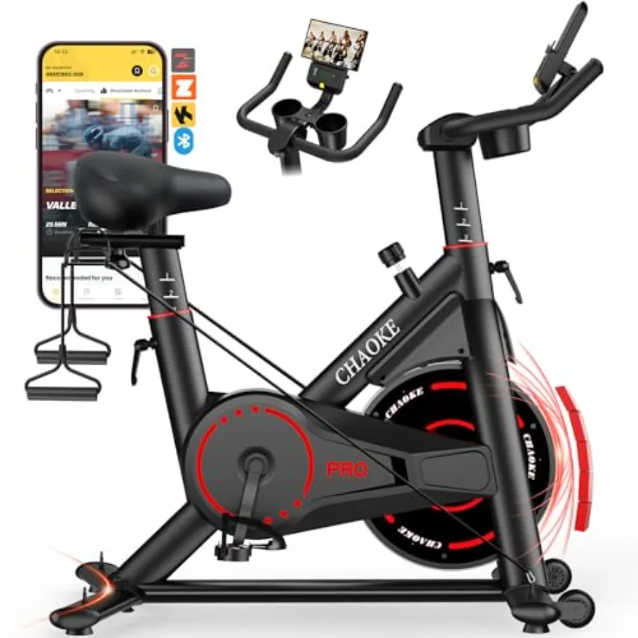 

Quiet Adjustable Magnetic Stationary Exercise Bike for Home Cardio with App Compatibility 350LB Weight Ccity Indoor Cycling Bik
