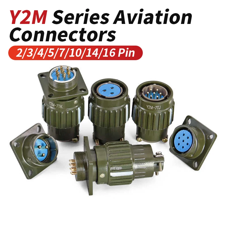

Y21 Y2M Connector Gold-plate Needle 2 3 4 5 7 10 14 16 Aviation Plug Socket TK ZJ Formal/Reverse Male Female Quick Connect Joint