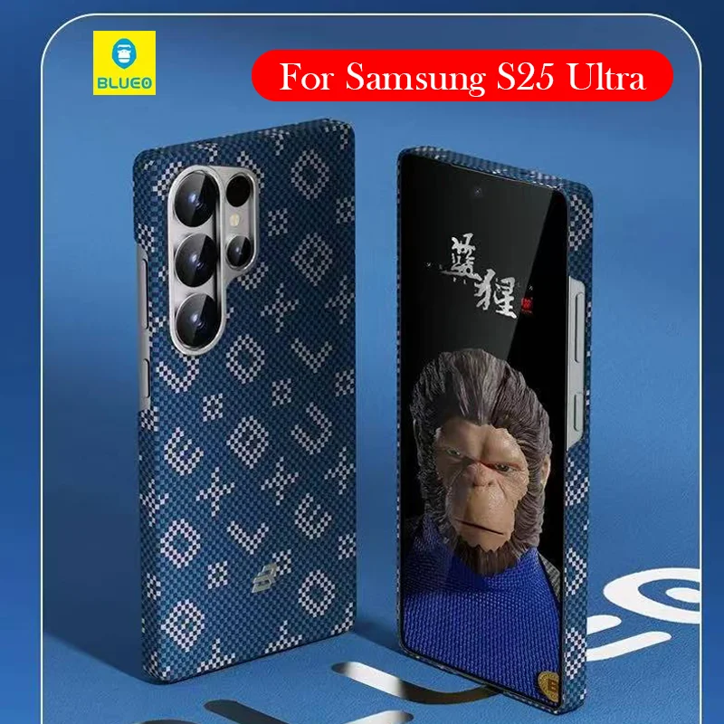 

Bllueo Carbon Fibre Case For Samsung S25 Ultra Kevlar Wireless Charging Back Cover Case for SAMSUNG GALAXY S25 ULTRA