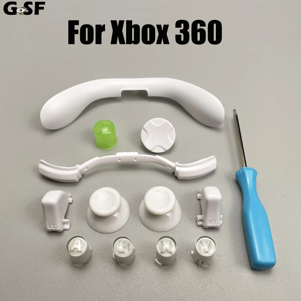 GSF 1 zestaw pełny zestaw części naprawczych przycisków ze śrubokrętem T8 do kontrolera bezprzewodowego XBOX 360 xbox360