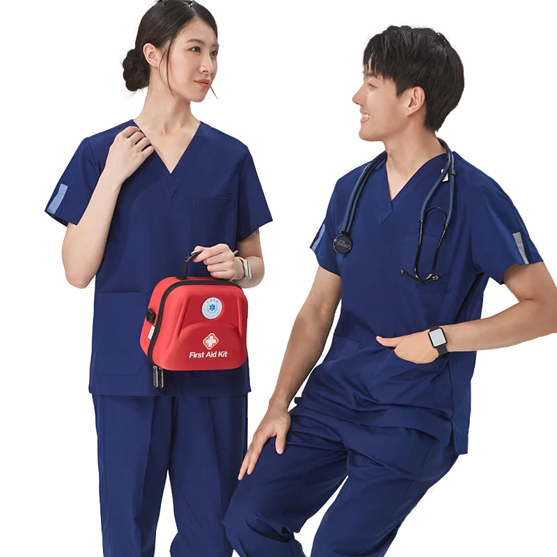Premium Medical Uniforms Doctor Nurse Scrub Sets Dustproof Dentist Vet Workwear Pet Clinic Pharmacy Nursing Clothes for Men 209